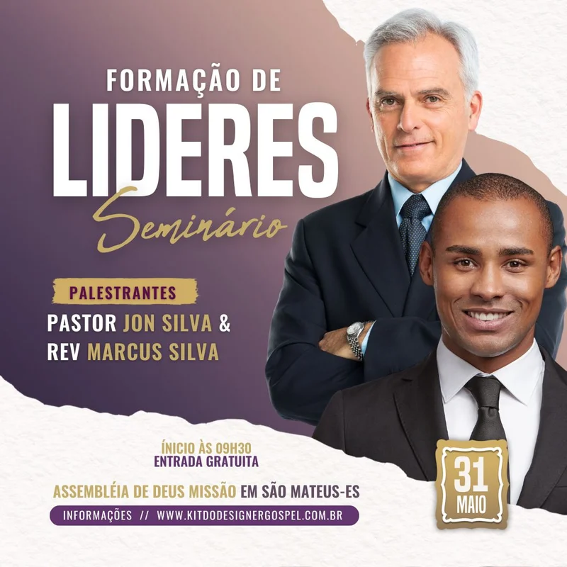 Formação de Líderes – Seminário de Capacitação | Ensino Bíblico | Arte para Igreja Editável no Canva | Feed Formação de Líderes – Seminário de Capacitação | Ensino Bíblico | Arte para Igreja Editável no Canva | Feed