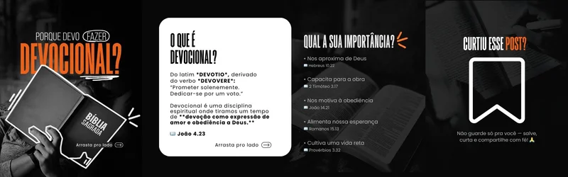 Carrossel Gospel – Devocional | Ensino Bíblico | Arte para Igreja Editável no Canva | carrossel