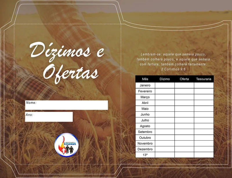 Envelope de Dízimos e Ofertas | Envelopes Dízimos | Arte para Igreja Editável no Canva | A4 Envelope de Dízimos e Ofertas | Envelopes Dízimos | Arte para Igreja Editável no Canva | A4