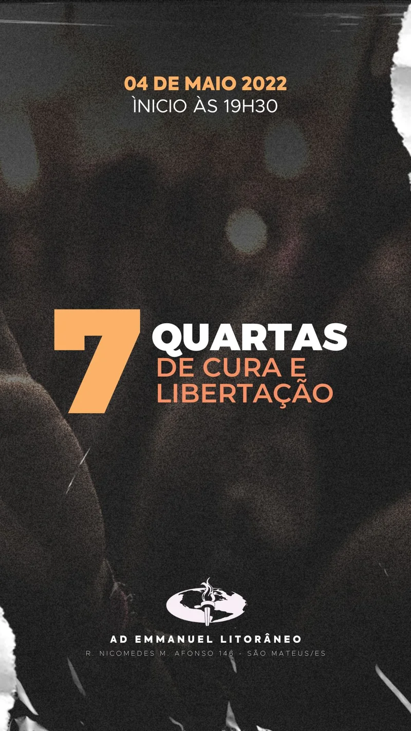 Quartas de Cura e Libertação | Eventos | Arte para Igreja Editável no Canva | Story Quartas de Cura e Libertação | Eventos | Arte para Igreja Editável no Canva | Story