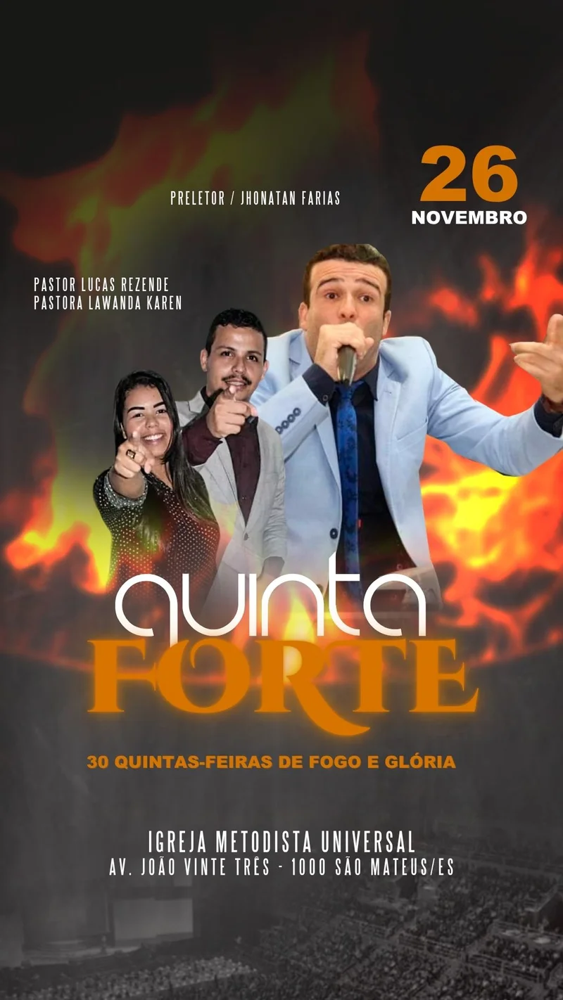 Quinta Forte – Noite de Poder e Palavra | Eventos | Arte para Igreja Editável no Canva | Story Quinta Forte – Noite de Poder e Palavra | Eventos | Arte para Igreja Editável no Canva | Story