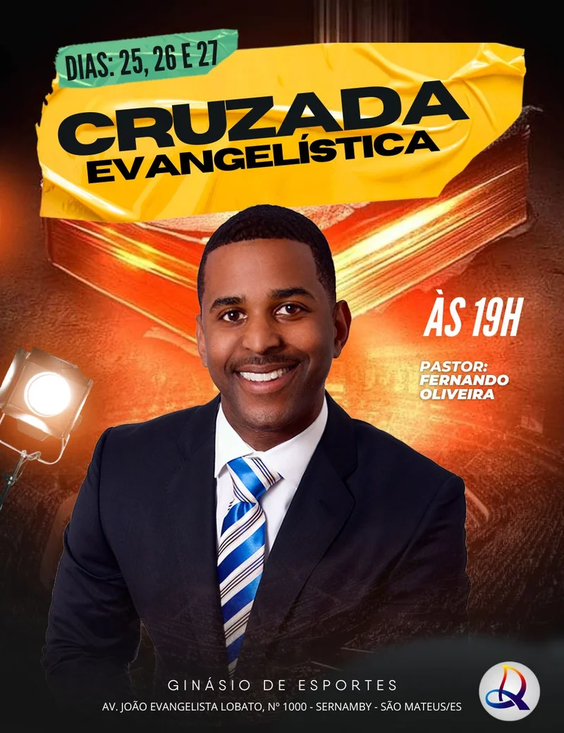 Cruzada Evangelística | Eventos | Arte para Igreja Editável no Canva | Cartaz Cruzada Evangelística | Eventos | Arte para Igreja Editável no Canva | Cartaz