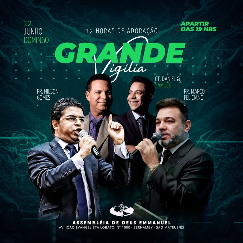 Grande Vigília | Eventos | Arte para Igreja Editável no Canva | Feed Grande Vigília | Eventos | Arte para Igreja Editável no Canva | Feed