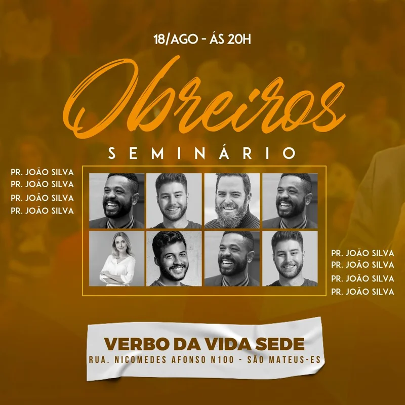 Obreiros Seminários | Eventos | Arte para Igreja Editável no Canva | Feed Obreiros Seminários | Eventos | Arte para Igreja Editável no Canva | Feed
