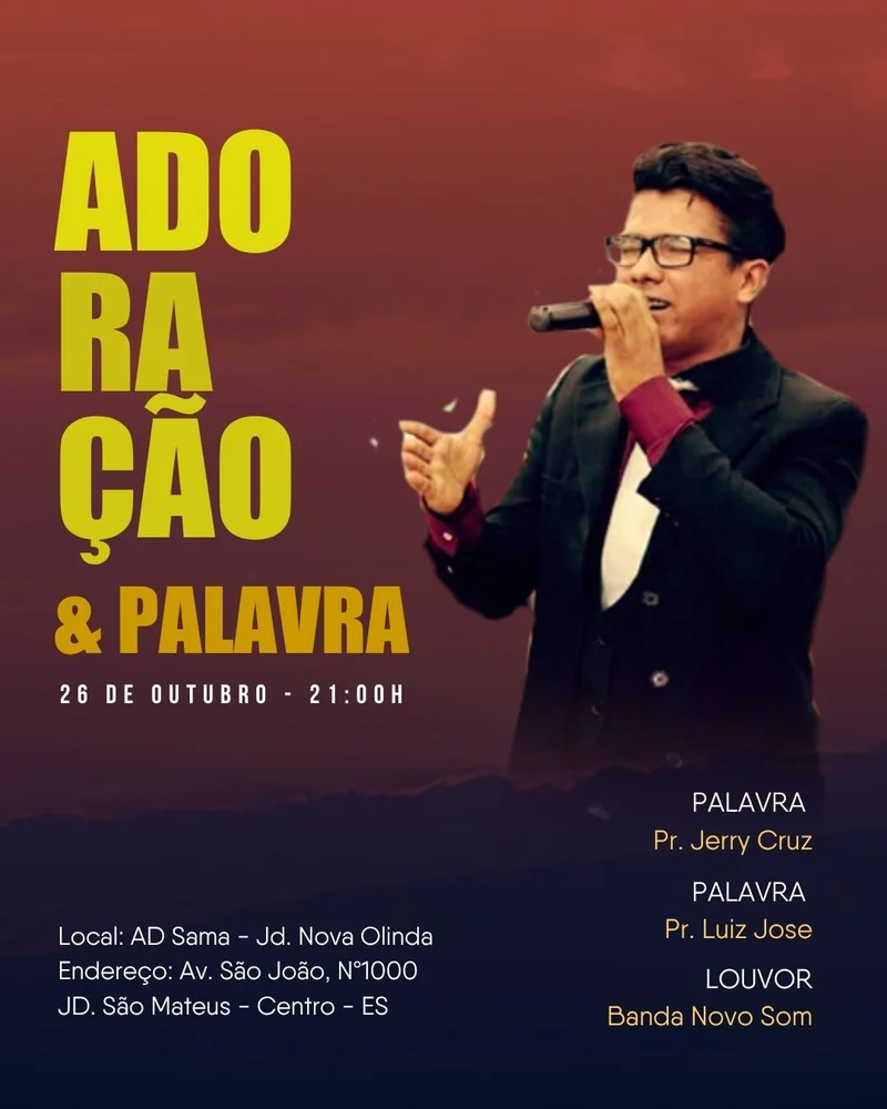 Adoração e Palavra | Eventos | Arte para Igreja Editável no Canva | Cartaz Adoração e Palavra | Eventos | Arte para Igreja Editável no Canva | Cartaz