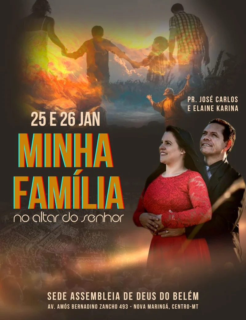 Minha Família no Altar do Senhor | Eventos | Arte para Igreja Editável no Canva | Cartaz Minha Família no Altar do Senhor | Eventos | Arte para Igreja Editável no Canva | Cartaz