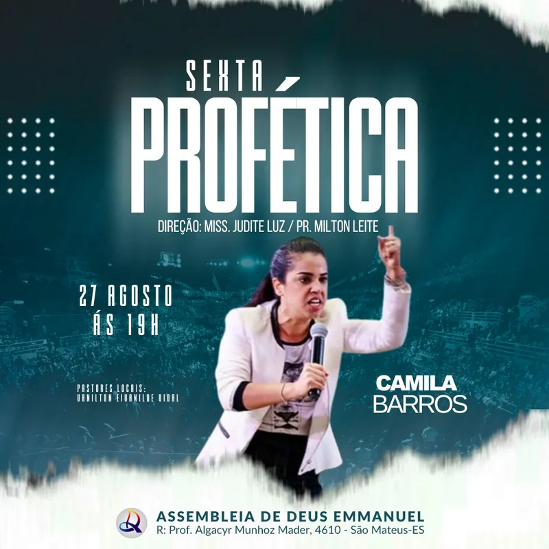 Sexta Profética | Eventos | Arte para Igreja Editável no Canva | Feed Sexta Profética | Eventos | Arte para Igreja Editável no Canva | Feed