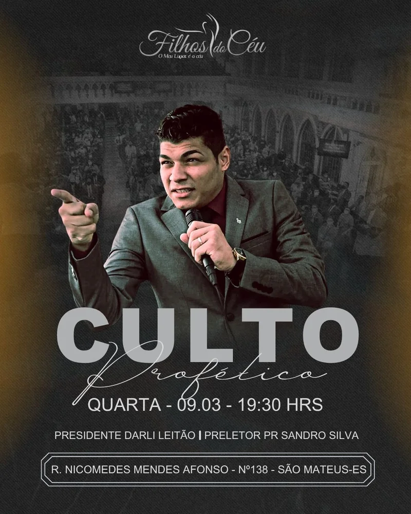 Culto Profético | Eventos | Arte para Igreja Editável no Canva | Cartaz Culto Profético | Eventos | Arte para Igreja Editável no Canva | Cartaz