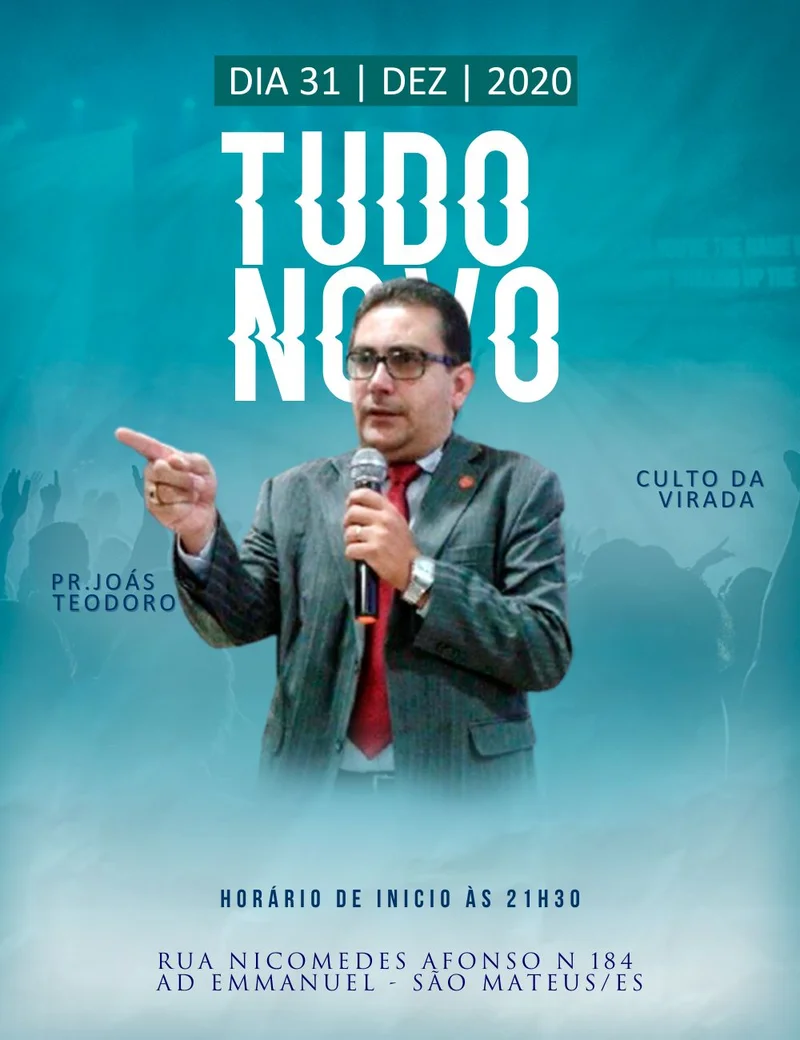 Culto Tudo Novo | Eventos | Arte para Igreja Editável no Canva | Cartaz Culto Tudo Novo | Eventos | Arte para Igreja Editável no Canva | Cartaz
