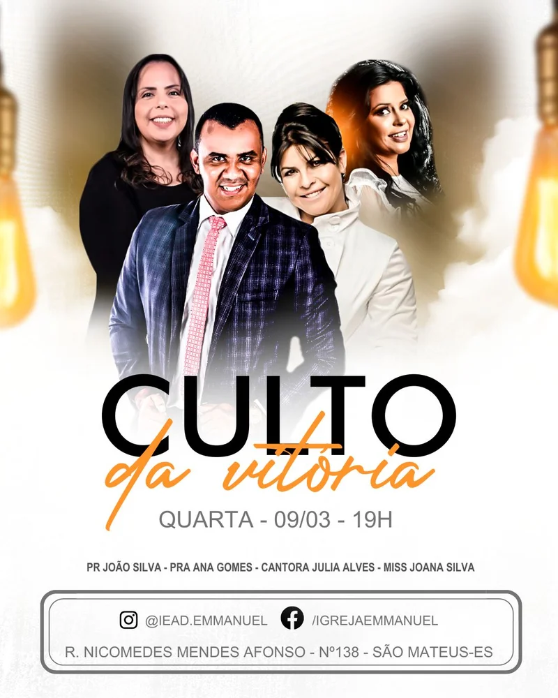 Culto da Vitória | Eventos | Arte para Igreja Editável no Canva | Cartaz Culto da Vitória | Eventos | Arte para Igreja Editável no Canva | Cartaz