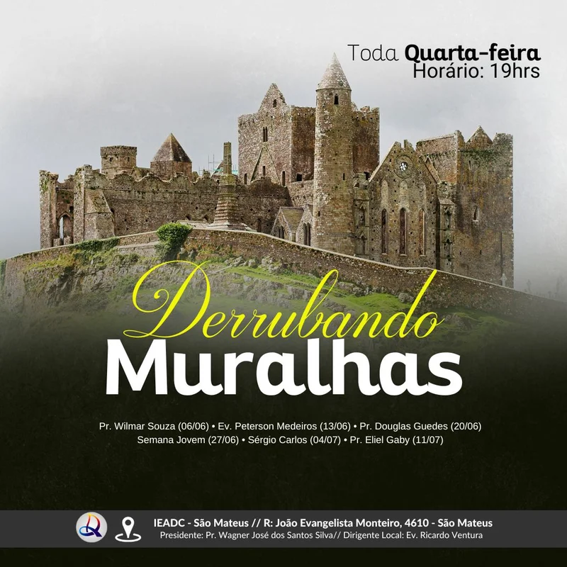 Campanha Derrubando Muralhas | Eventos | Arte para Igreja Editável no Canva | Feed Campanha Derrubando Muralhas | Eventos | Arte para Igreja Editável no Canva | Feed