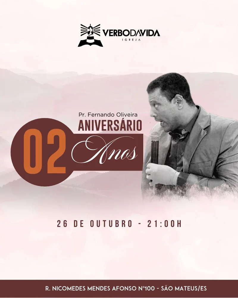 2º Aniversário da Igreja | Eventos | Arte para Igreja Editável no Canva | Cartaz 2º Aniversário da Igreja | Eventos | Arte para Igreja Editável no Canva | Cartaz