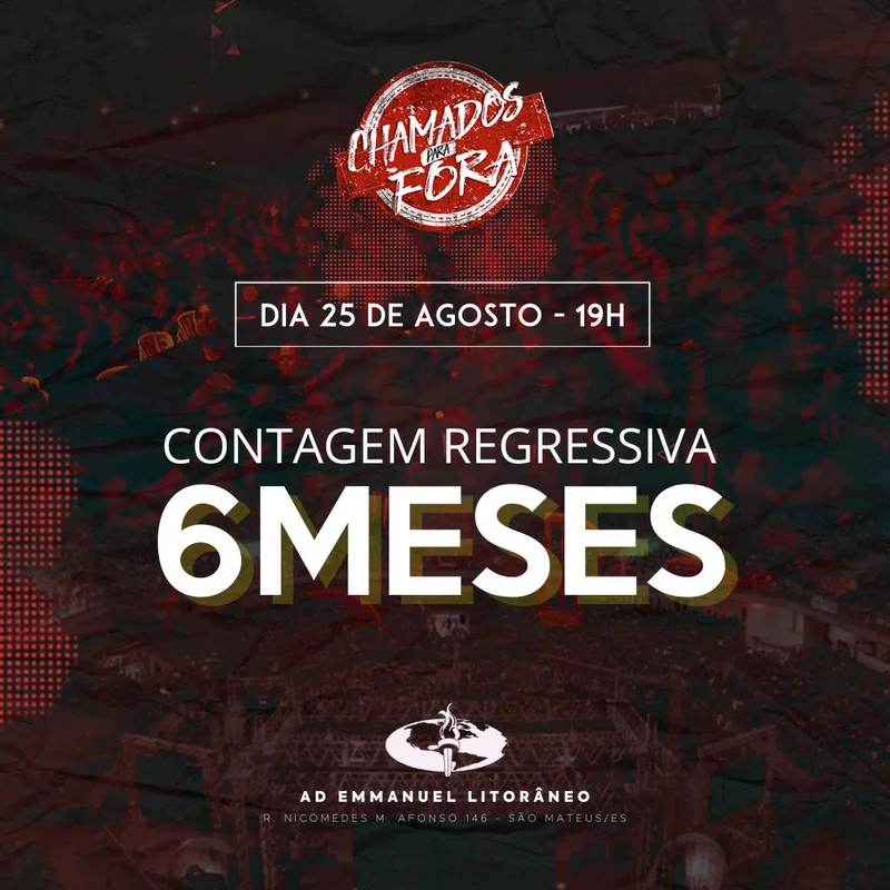 Contagem Regressiva – 6 Meses | Eventos | Arte para Igreja Editável no Canva | Feed Contagem Regressiva – 6 Meses | Eventos | Arte para Igreja Editável no Canva | Feed