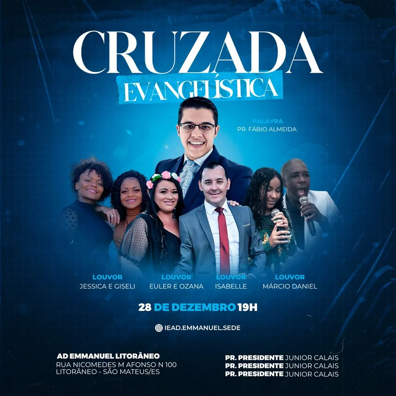 Cruzada Evangelística - Noite de Salvação | Eventos | Arte para Igreja Editável no Canva | Feed Cruzada Evangelística - Noite de Salvação | Eventos | Arte para Igreja Editável no Canva | Feed