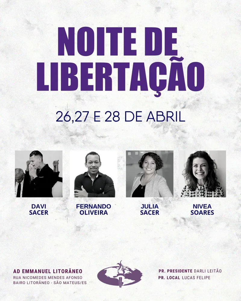 Noite de Libertação e Milagres | Eventos | Arte para Igreja Editável no Canva | Cartaz Noite de Libertação e Milagres | Eventos | Arte para Igreja Editável no Canva | Cartaz