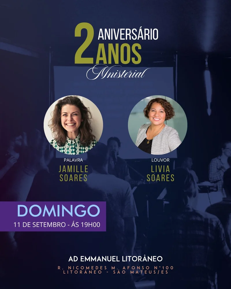 2 Anos Aniversário Ministerial - Celebrando a Fidelidade | Eventos | Arte para Igreja Editável no Canva | Cartaz 2 Anos Aniversário Ministerial - Celebrando a Fidelidade | Eventos | Arte para Igreja Editável no Canva | Cartaz