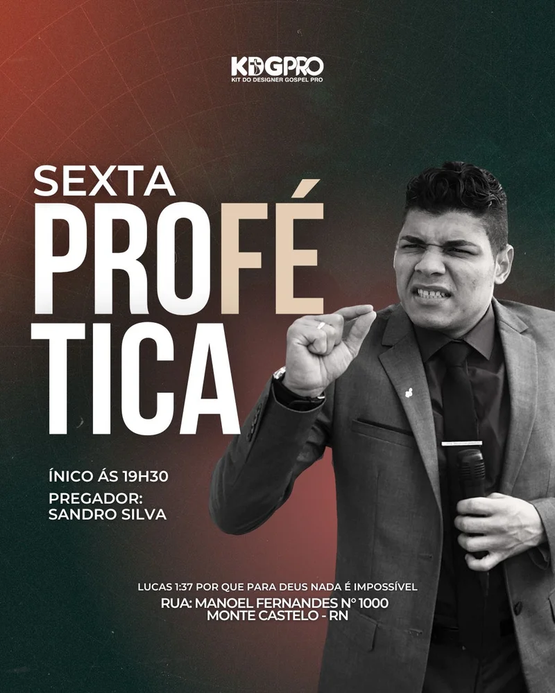 Sexta Profética - Voz de Deus para Seu Destino | Eventos | Arte para Igreja Editável no Canva | Cartaz Sexta Profética - Voz de Deus para Seu Destino | Eventos | Arte para Igreja Editável no Canva | Cartaz