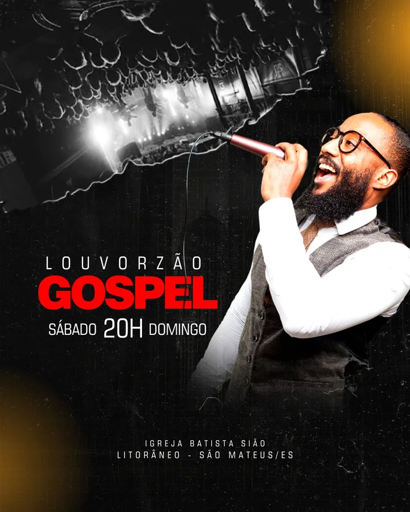 Louvorzão Gospel - Noite de Adoração e Avivamento | Eventos | Arte para Igreja Editável no Canva | Cartaz Louvorzão Gospel - Noite de Adoração e Avivamento | Eventos | Arte para Igreja Editável no Canva | Cartaz