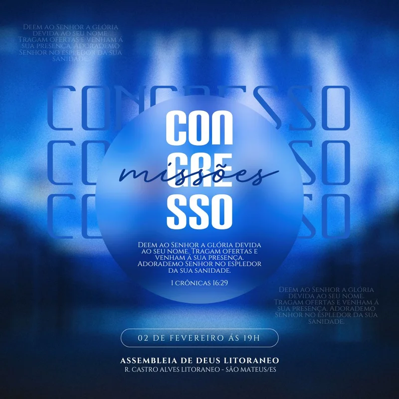 Evento Cristão – Congresso de Missões | Eventos | Arte para Igreja Editável no Canva | Feed Evento Cristão – Congresso de Missões | Eventos | Arte para Igreja Editável no Canva | Feed