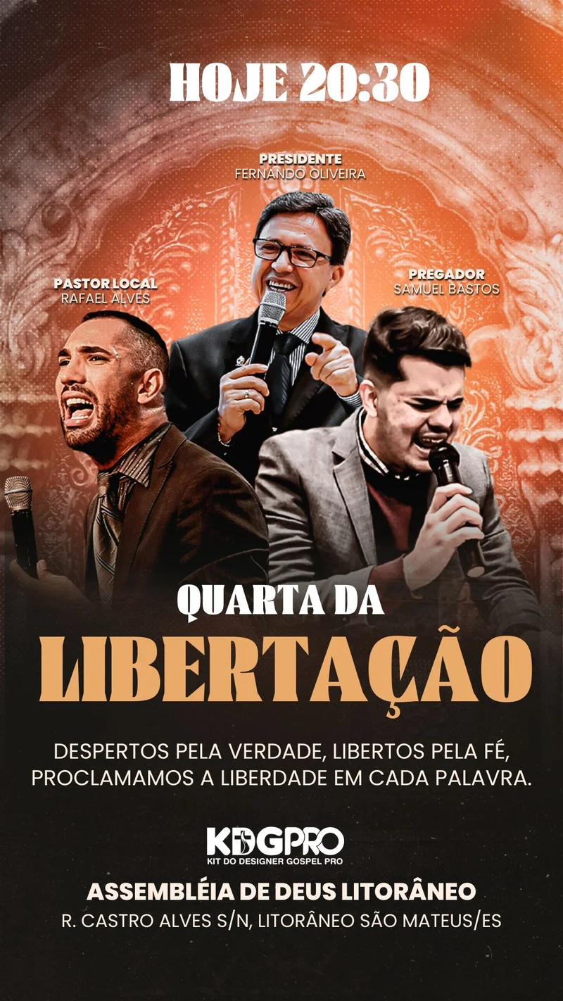 Quarta da Libertação – Culto de Cura | Eventos | Arte para Igreja Editável no Canva | Story Quarta da Libertação – Culto de Cura | Eventos | Arte para Igreja Editável no Canva | Story
