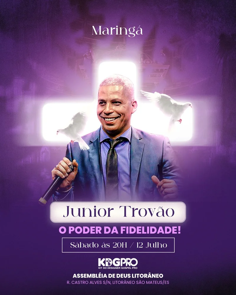 Poder da Fidelidade – Evento com Pregador Junior Trovão | Eventos | Arte para Igreja Editável no Canva | Cartaz Poder da Fidelidade – Evento com Pregador Junior Trovão | Eventos | Arte para Igreja Editável no Canva | Cartaz
