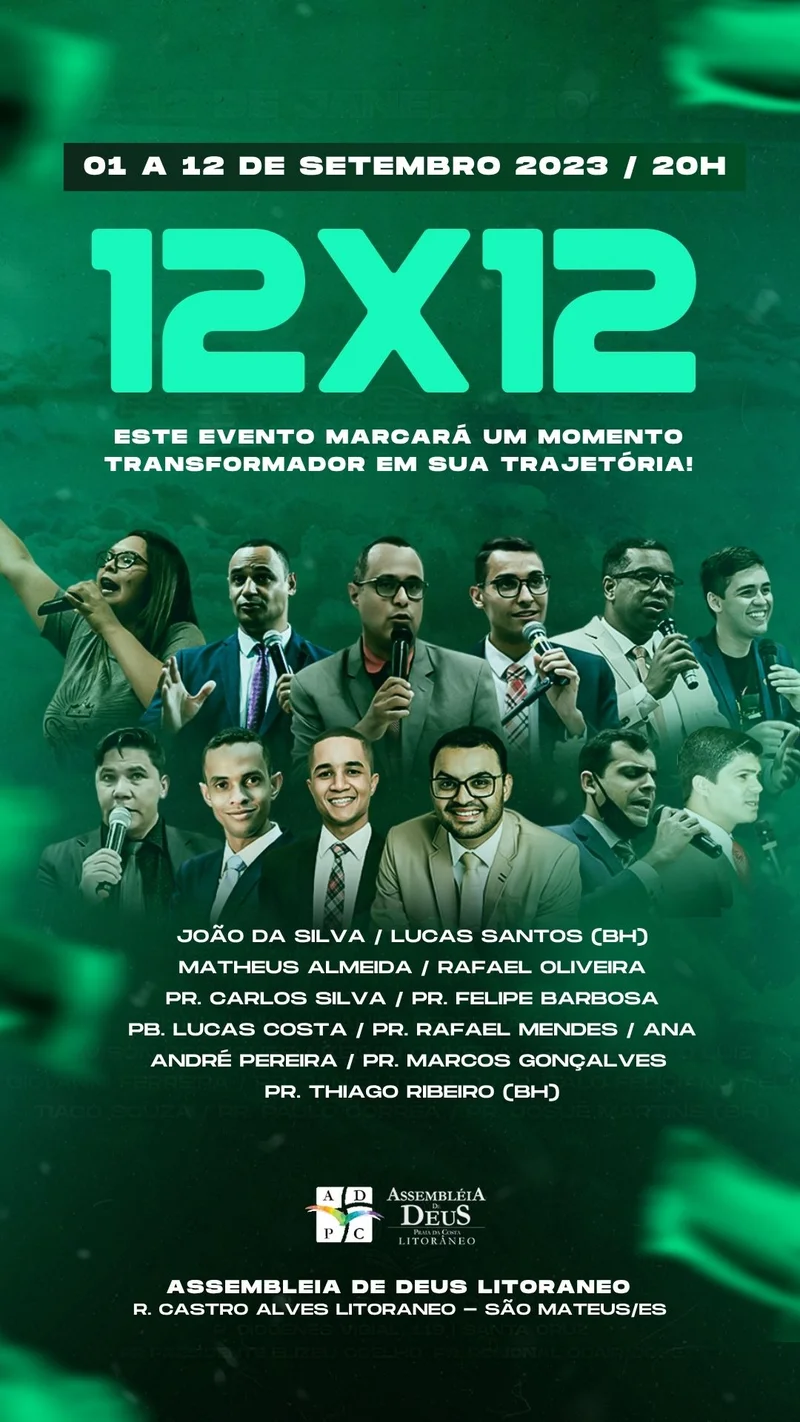 12x12 Transformação – Evento de Liderança | Eventos | Arte para Igreja Editável no Canva | Story 12x12 Transformação – Evento de Liderança | Eventos | Arte para Igreja Editável no Canva | Story