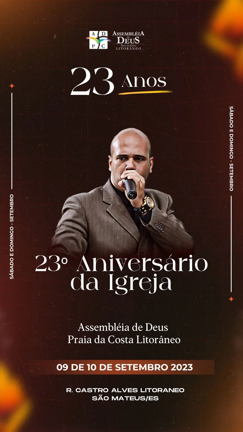 23 Anos de Igreja – Evento de Aniversário | Eventos | Arte para Igreja Editável no Canva | Story 23 Anos de Igreja – Evento de Aniversário | Eventos | Arte para Igreja Editável no Canva | Story