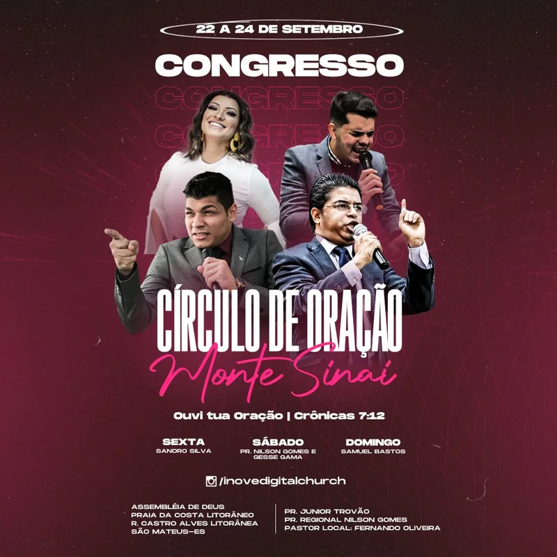 Círculo de Oração | Eventos | Arte para Igreja Editável no Canva | Feed Círculo de Oração | Eventos | Arte para Igreja Editável no Canva | Feed