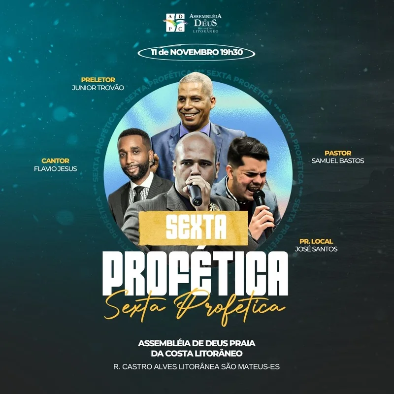 Sexta Profética – Evento de Revelação | Eventos | Arte para Igreja Editável no Canva | Feed Sexta Profética – Evento de Revelação | Eventos | Arte para Igreja Editável no Canva | Feed
