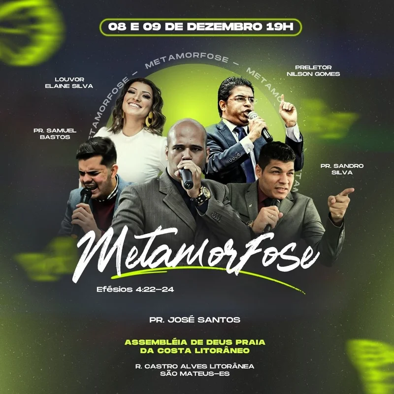 Congresso Metamorfose Cristã – Evento de Transformação | Eventos | Arte para Igreja Editável no Canva | Feed Congresso Metamorfose Cristã – Evento de Transformação | Eventos | Arte para Igreja Editável no Canva | Feed