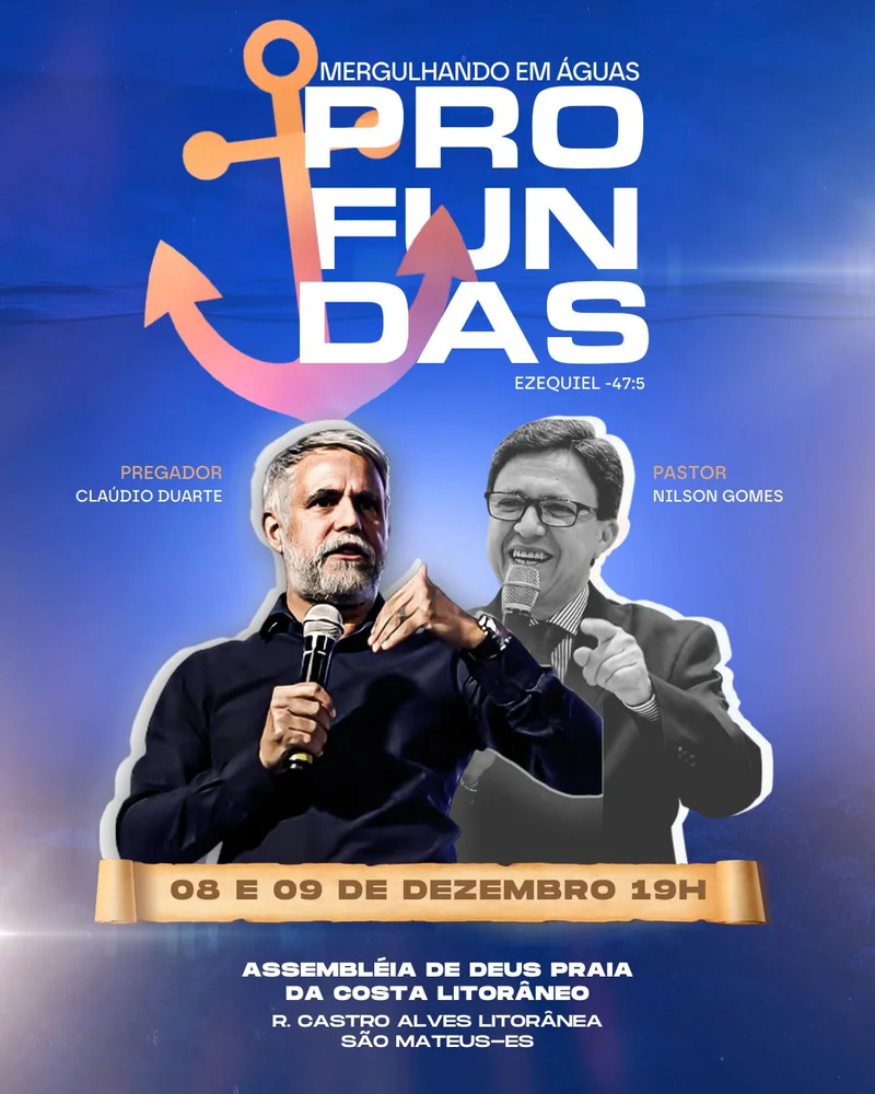 Mergulhando em Águas Profundas – Estudo Bíblico Ezequiel 47:5 | Eventos | Arte para Igreja Editável no Canva | Cartaz Mergulhando em Águas Profundas – Estudo Bíblico Ezequiel 47:5 | Eventos | Arte para Igreja Editável no Canva | Cartaz