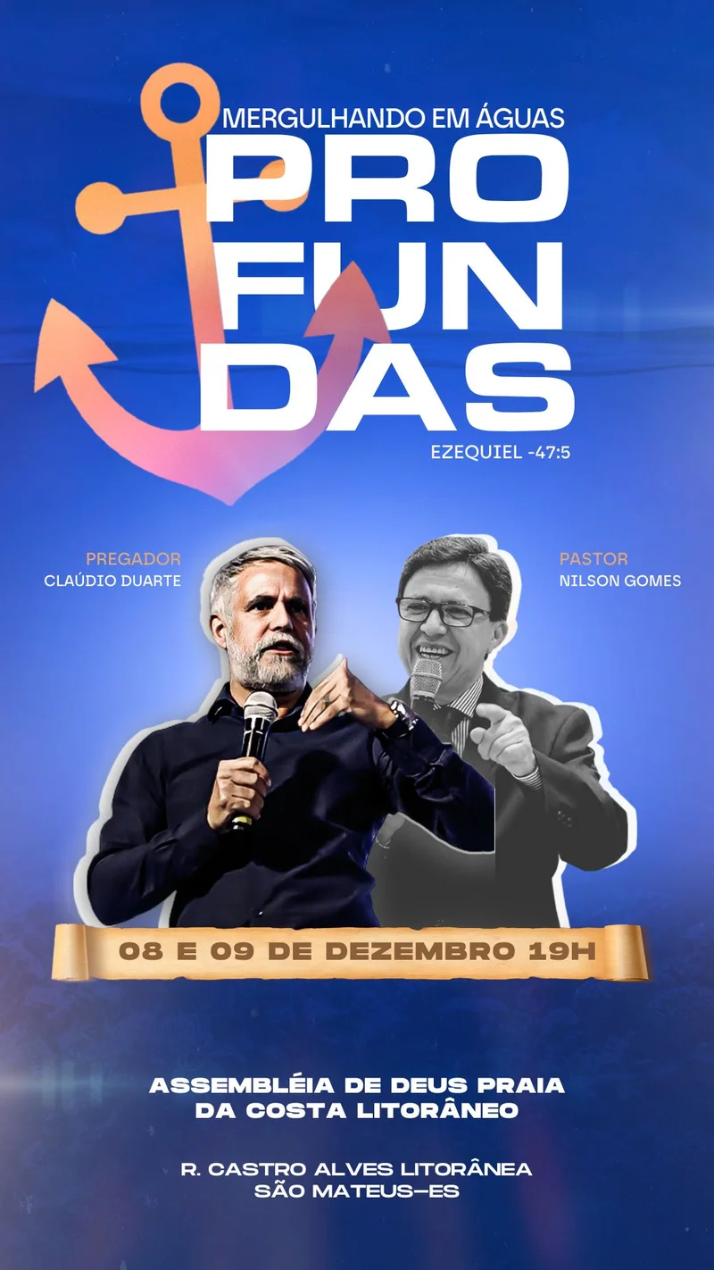 Mergulhando em Águas Profundas – Estudo Bíblico Ezequiel 47:5 | Eventos | Arte para Igreja Editável no Canva | Story Mergulhando em Águas Profundas – Estudo Bíblico Ezequiel 47:5 | Eventos | Arte para Igreja Editável no Canva | Story