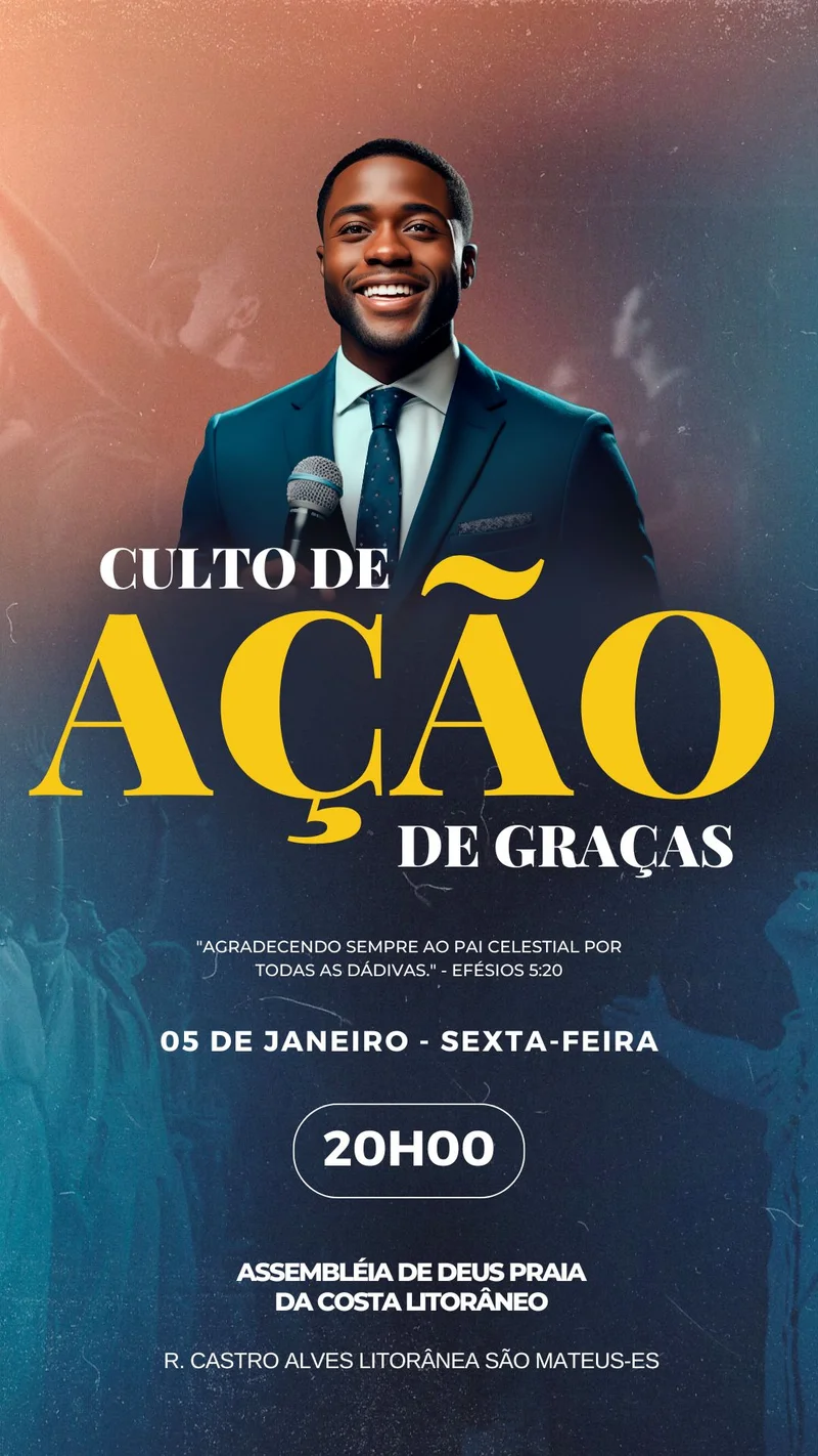 Culto de Ação de Graças – Celebração de Gratidão | Eventos | Arte para Igreja Editável no Canva | Story Culto de Ação de Graças – Celebração de Gratidão | Eventos | Arte para Igreja Editável no Canva | Story