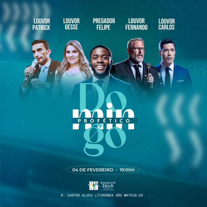 Domingo Profético – Evento de Louvor e Palavra | Eventos | Arte para Igreja Editável no Canva | Feed Domingo Profético – Evento de Louvor e Palavra | Eventos | Arte para Igreja Editável no Canva | Feed