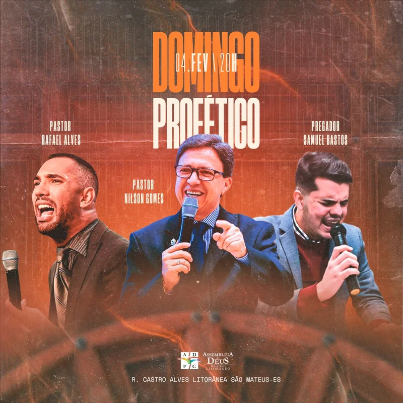 Domingo Profético de Poder – Evento de Palavra Revelada | Eventos | Arte para Igreja Editável no Canva | Feed Domingo Profético de Poder – Evento de Palavra Revelada | Eventos | Arte para Igreja Editável no Canva | Feed