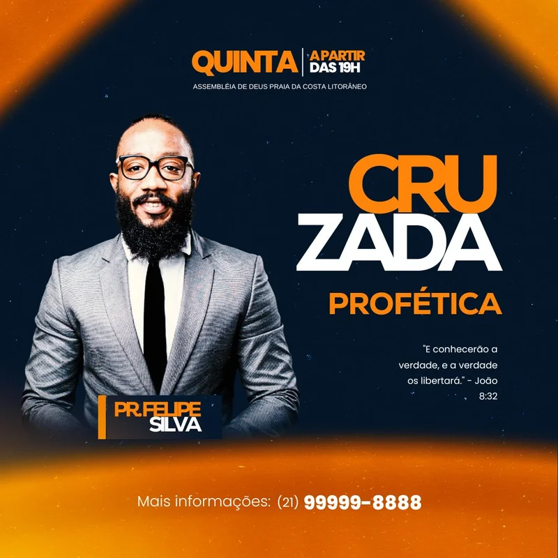 Cruzada Profética – Evento de Avivamento Espiritual | Eventos | Arte para Igreja Editável no Canva | Feed Cruzada Profética – Evento de Avivamento Espiritual | Eventos | Arte para Igreja Editável no Canva | Feed