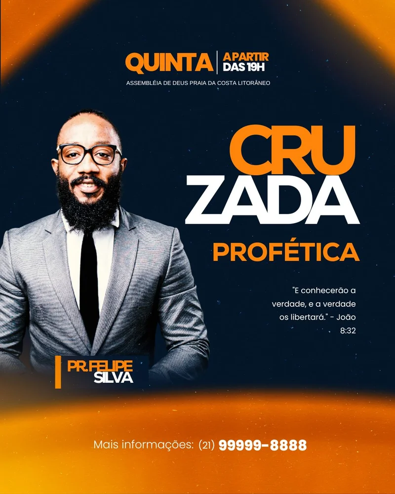 Cruzada Profética – Evento de Avivamento Espiritual | Eventos | Arte para Igreja Editável no Canva | Cartaz Cruzada Profética – Evento de Avivamento Espiritual | Eventos | Arte para Igreja Editável no Canva | Cartaz