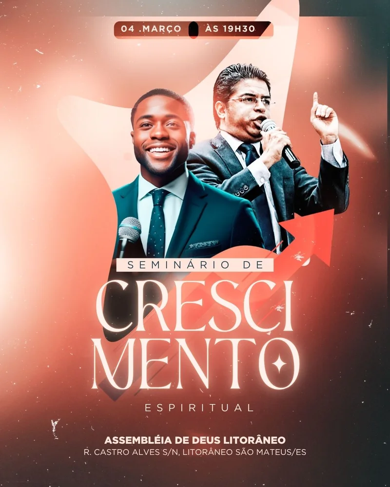 Seminário de Crescimento Espiritual – Evento de Aprimoramento Cristão | Eventos | Arte para Igreja Editável no Canva | Cartaz Seminário de Crescimento Espiritual – Evento de Aprimoramento Cristão | Eventos | Arte para Igreja Editável no Canva | Cartaz