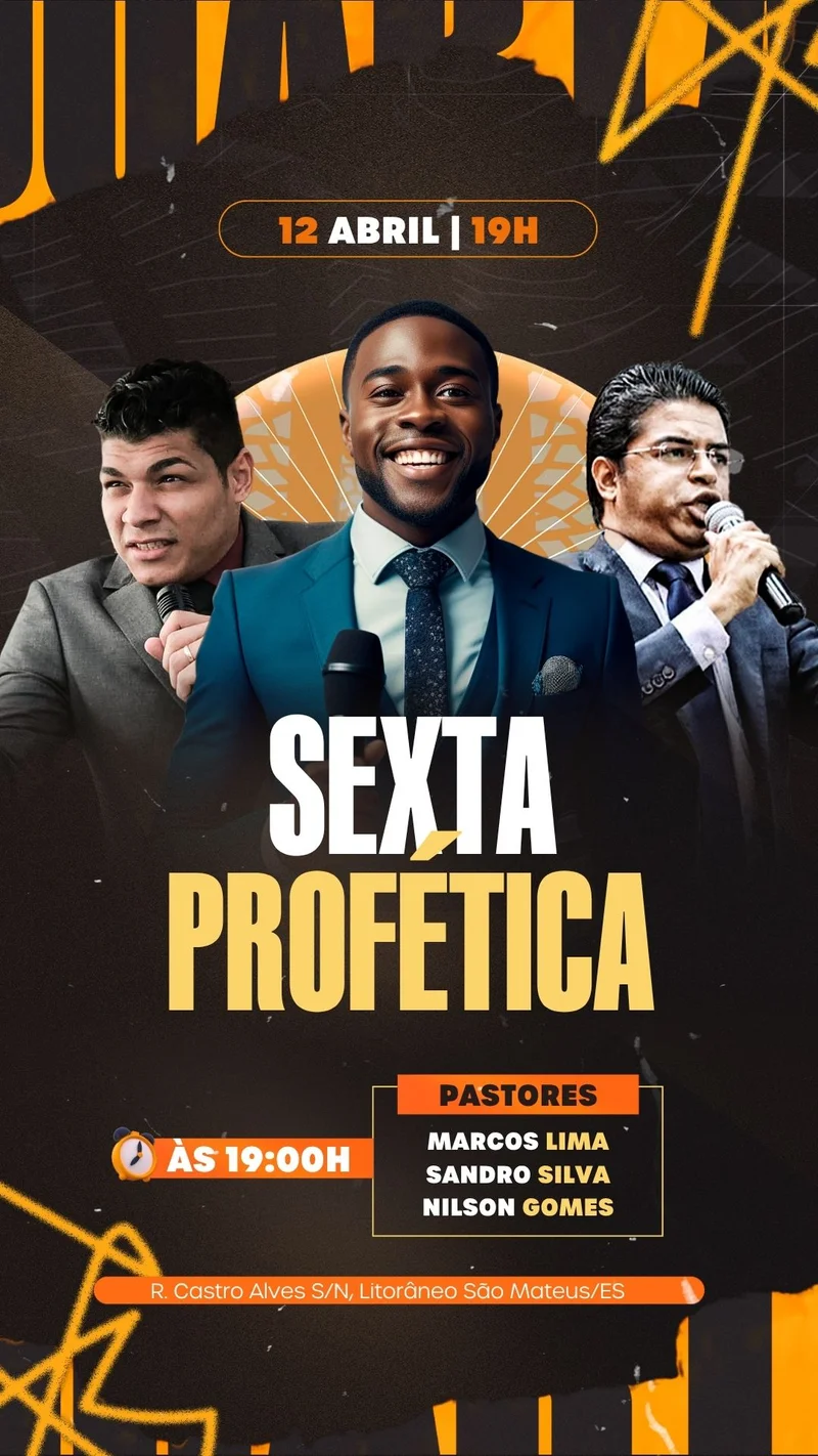 Sexta Profética de Bençãos – Evento de Poder e Oração | Eventos | Arte para Igreja Editável no Canva | Story Sexta Profética de Bençãos – Evento de Poder e Oração | Eventos | Arte para Igreja Editável no Canva | Story
