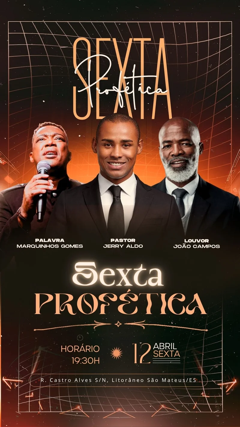 Sexta Profética – Evento Cristão | Eventos | Arte para Igreja Editável no Canva | Story Sexta Profética – Evento Cristão | Eventos | Arte para Igreja Editável no Canva | Story