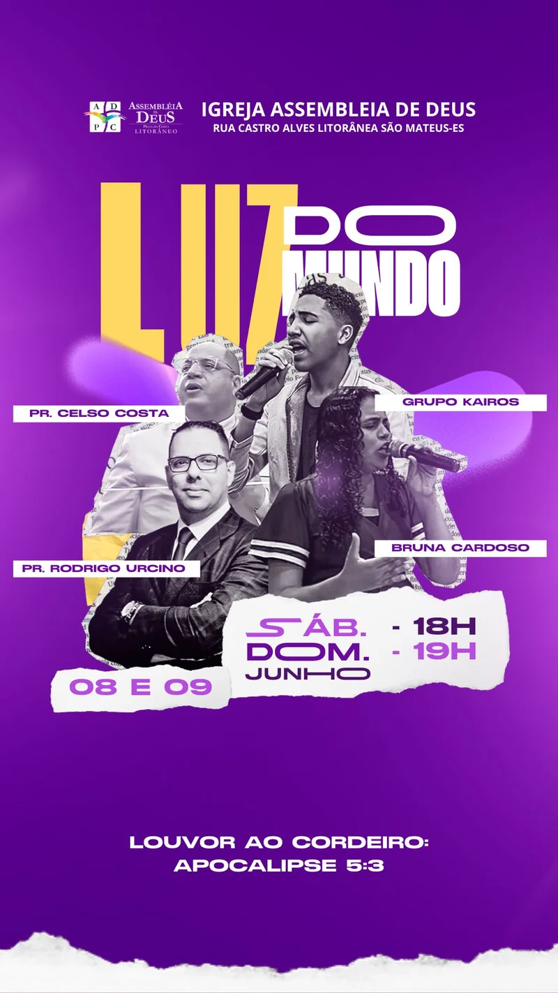 Evento Luz do Mundo – Culto de Louvor | Eventos | Arte para Igreja Editável no Canva | Story Evento Luz do Mundo – Culto de Louvor | Eventos | Arte para Igreja Editável no Canva | Story