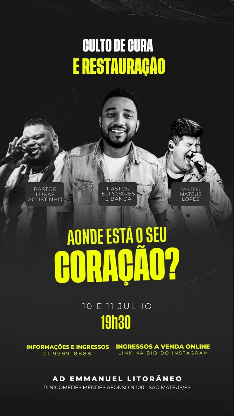 Culto de Cura e Restauração – Evento da Igreja | Eventos | Arte para Igreja Editável no Canva | Story Culto de Cura e Restauração – Evento da Igreja | Eventos | Arte para Igreja Editável no Canva | Story