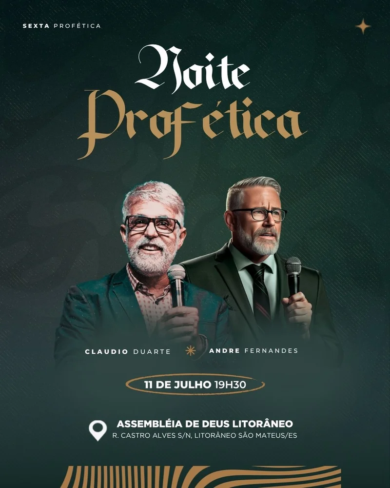 Noite Profética – Sexta Profética | Eventos | Arte para Igreja Editável no Canva | Cartaz Noite Profética – Sexta Profética | Eventos | Arte para Igreja Editável no Canva | Cartaz