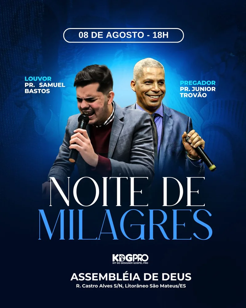 Noite de Milagres – Evento da Igreja | Eventos | Arte para Igreja Editável no Canva | Cartaz Noite de Milagres – Evento da Igreja | Eventos | Arte para Igreja Editável no Canva | Cartaz