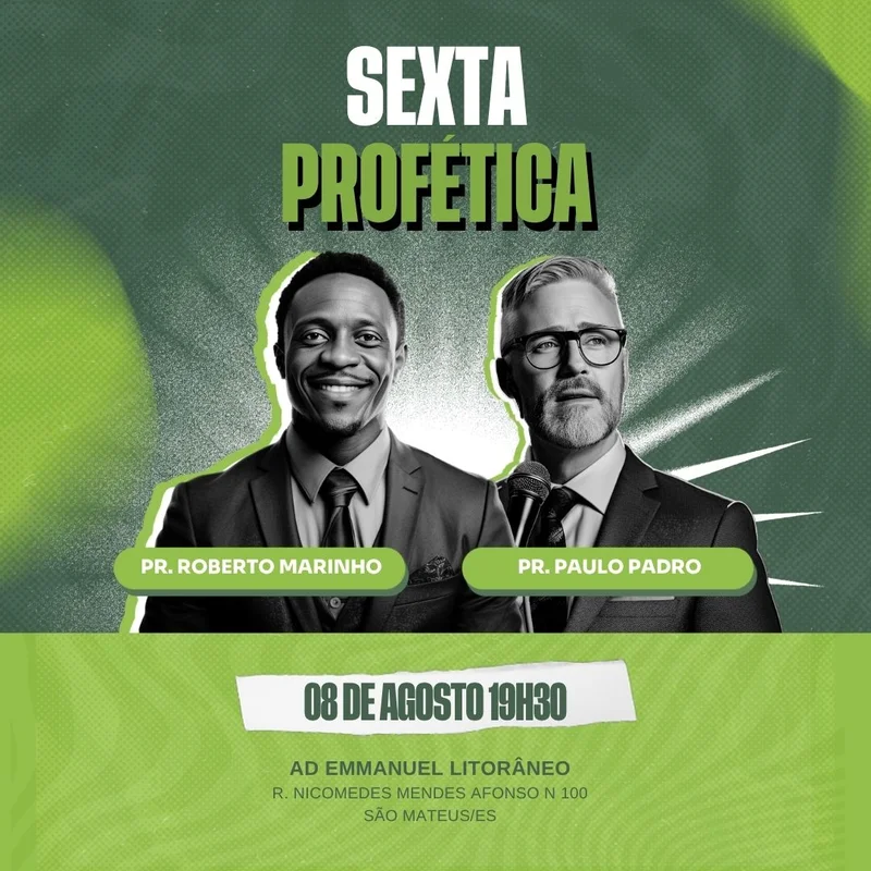 Sexta Profética – Culto de Profecia | Eventos | Arte para Igreja Editável no Canva | Feed Sexta Profética – Culto de Profecia | Eventos | Arte para Igreja Editável no Canva | Feed