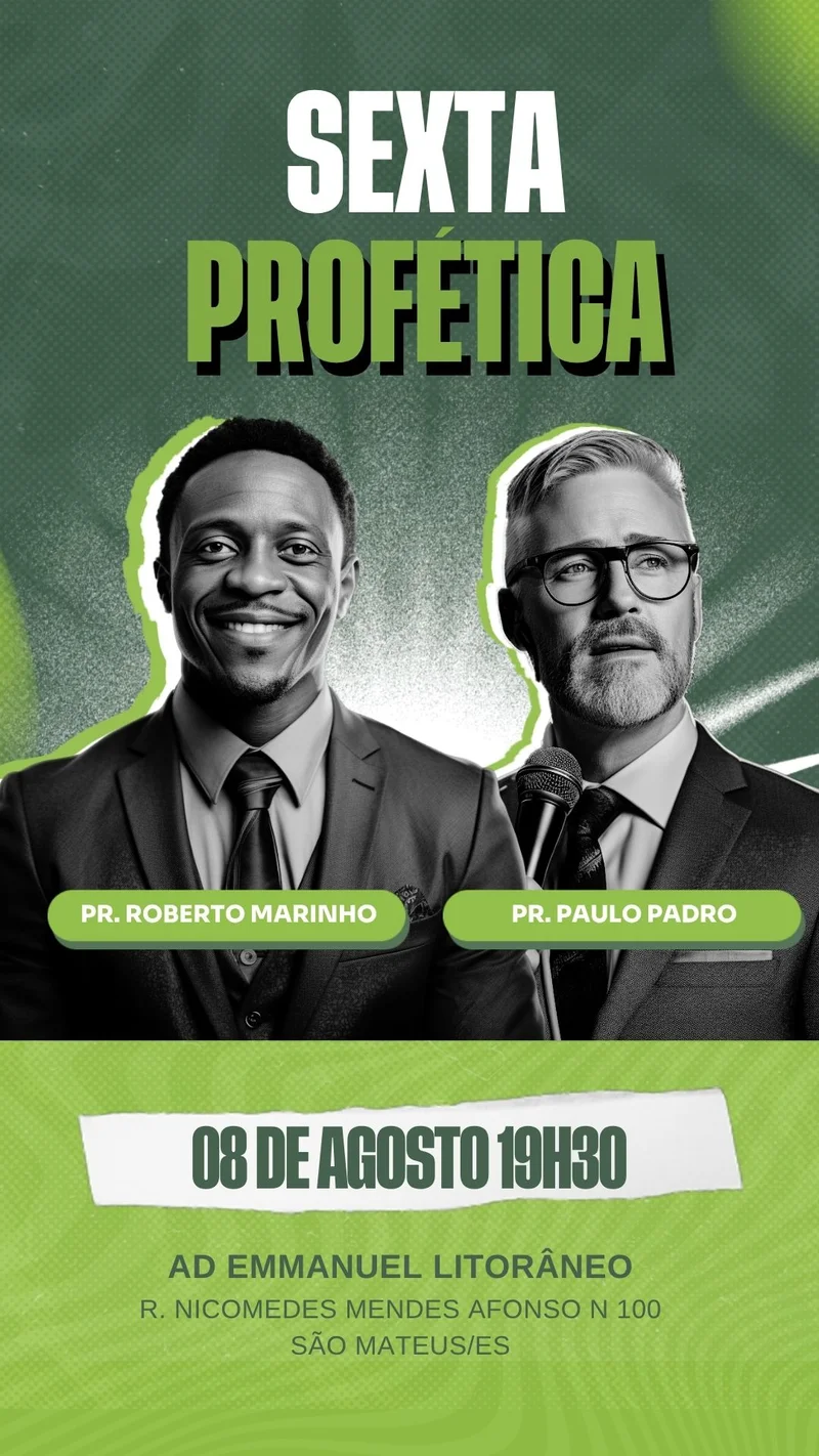 Sexta Profética – Culto de Profecia | Eventos | Arte para Igreja Editável no Canva | Story Sexta Profética – Culto de Profecia | Eventos | Arte para Igreja Editável no Canva | Story