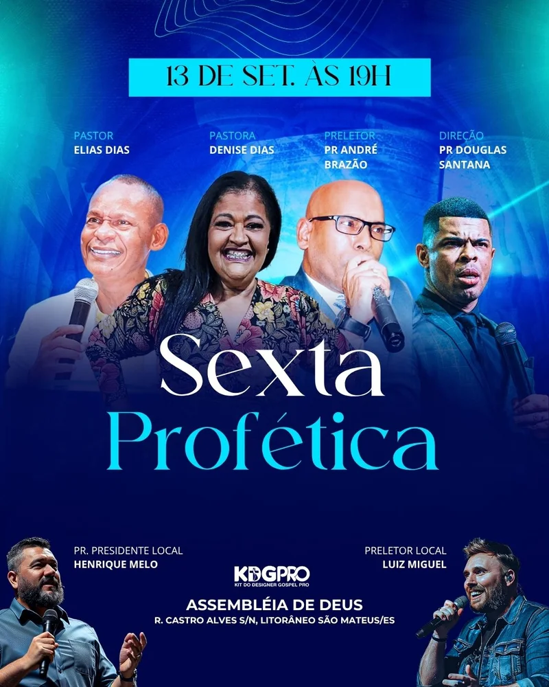 Sexta Profética – Evento Cristão | Eventos | Arte para Igreja Editável no Canva | Cartaz Sexta Profética – Evento Cristão | Eventos | Arte para Igreja Editável no Canva | Cartaz