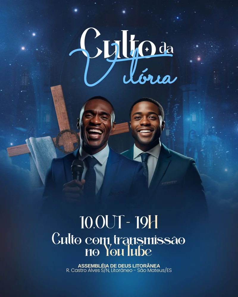 Culto da Vitória – Evento Transmissão Online | Eventos | Arte para Igreja Editável no Canva | Cartaz Culto da Vitória – Evento Transmissão Online | Eventos | Arte para Igreja Editável no Canva | Cartaz