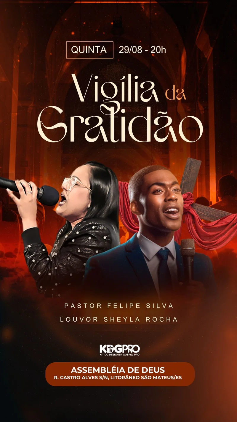 Vigília da Gratidão – para Evento de Oração | Eventos | Arte para Igreja Editável no Canva | Story Vigília da Gratidão – para Evento de Oração | Eventos | Arte para Igreja Editável no Canva | Story
