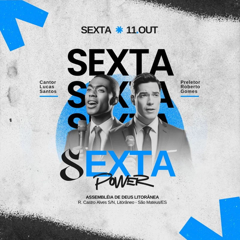 Sexta Power – Encontro de Adoração | Eventos | Arte para Igreja Editável no Canva | Feed Sexta Power – Encontro de Adoração | Eventos | Arte para Igreja Editável no Canva | Feed